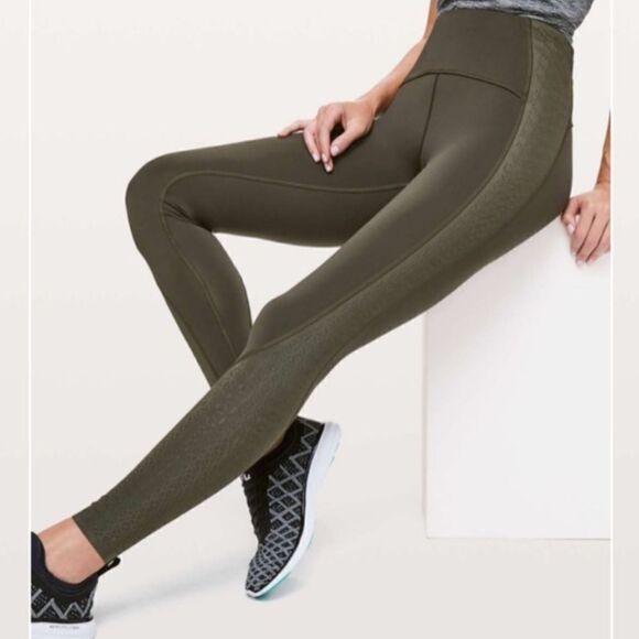 Lululemon Strength & Sweat Tight 28” Dark Olive 4 - Picture 1 of 9